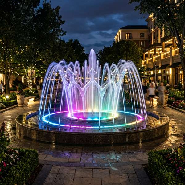 Oval Ring Water Fountain - Star Garden