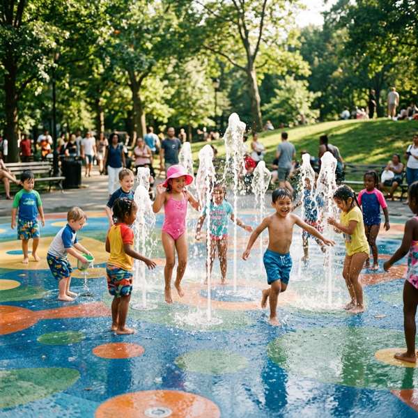 Child Playing Fountain - Star Garden